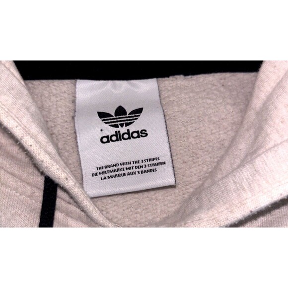 Adidas Unisex Cream Logo Hoodie Size Medium - Picture 6 of 8